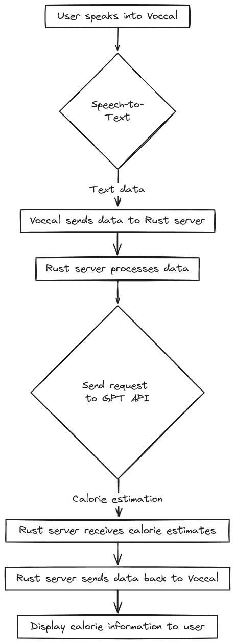 User interaction flows of Voccal